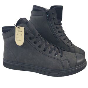 NEW Aldo Esttanqueiro Men's Black High-Top Waterproof Boots Sz 14 Side Zipper